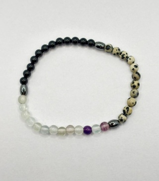 Bransoletka z agatem,jaspisem dalmatyńskim,obsydianem