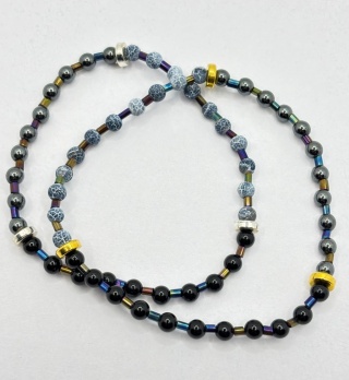 Bransoletka z hematytem,agatem,obsydianem