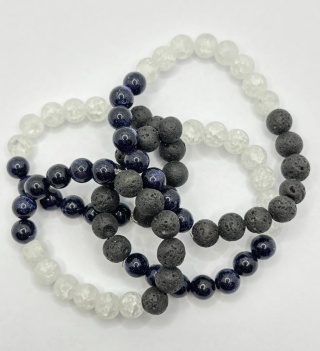 Bransoletka z kwarcem lodowym,lawa,noc kairu