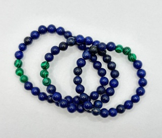 Bransoletka z malachitem, lapisem lazuli