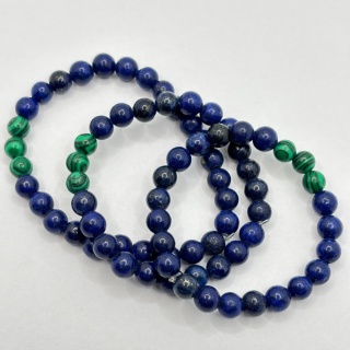 Bransoletka z malachitem, lapisem lazuli