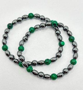 Bransoletka z malachitem,hematytem