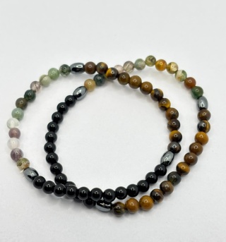 Bransoletka z tygrysiem okiem,obsydianem,hematytem,agatem