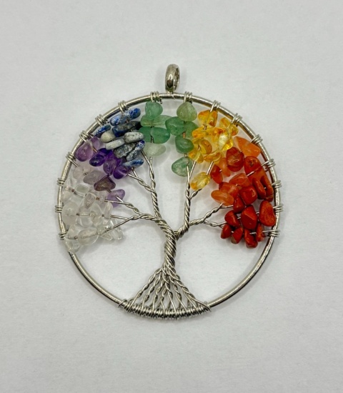 Zawieszka drzewko życia – duża | zawieszka z minerałami naturalnymi