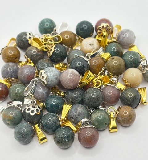 Zawieszka z agatem indyjskim - kulka