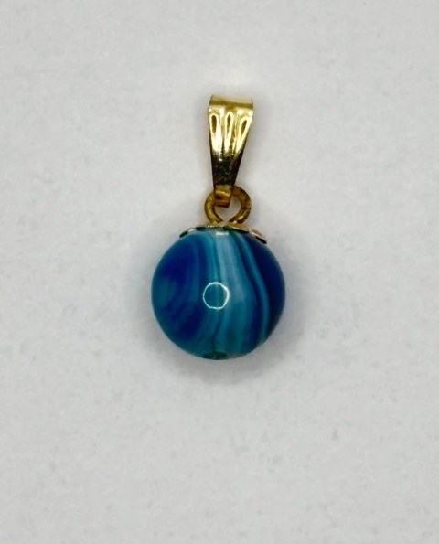 Zawieszka z agatem - kulka - miks kolorów