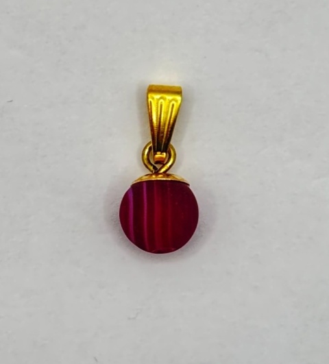 Zawieszka z agatem - kulka - odcienie różu