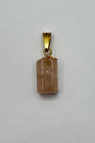 Zawieszka z kwarcem różowym - walec - 23 mm