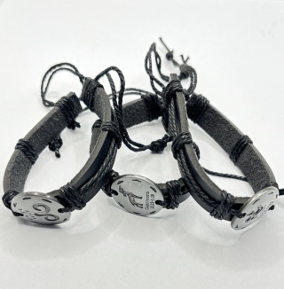 Bransoletka skórzana ze znakami zodiaka