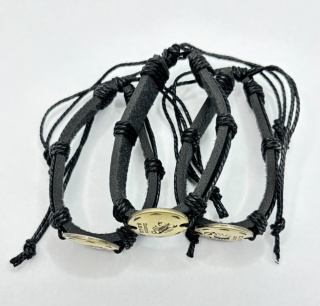 Bransoletka skórzana ze znakami zodiaka