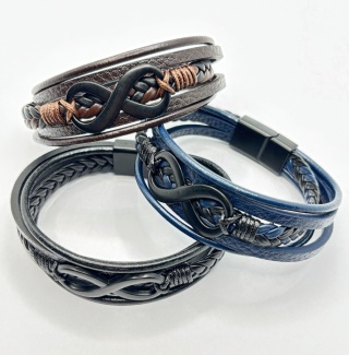 Bransoletka skórzana ze znakiem nieskończonosci