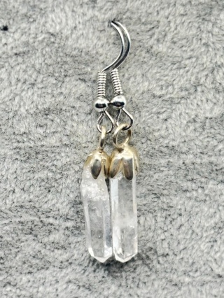 Kolczyki z kryształem górskim