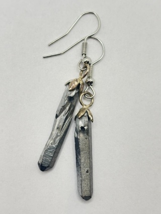 Kolczyki z kryształem tytanowym