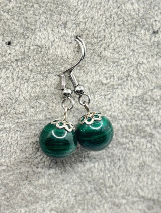 Kolczyki z malachitem