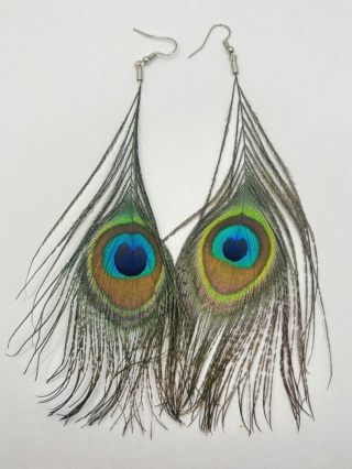 Kolczyki z pióra pawia