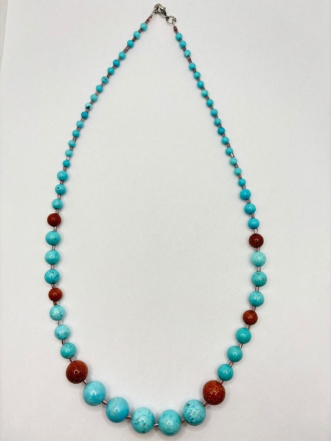 Naszyjnik z turkusem i pieskem pustyni