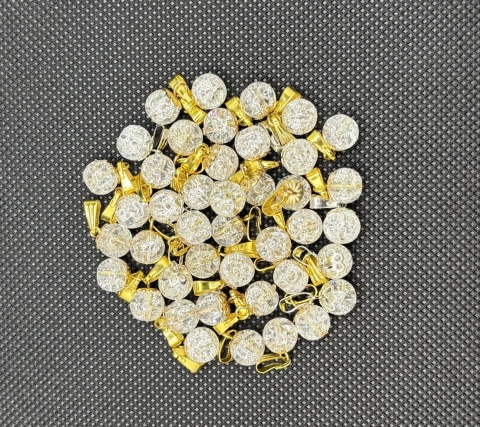 Zawieszka z kryształem górskim - kulka - 17 mm