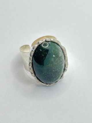 Pierścionek z agatem mszystym