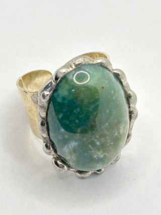 Pierścionek z agatem mszystym