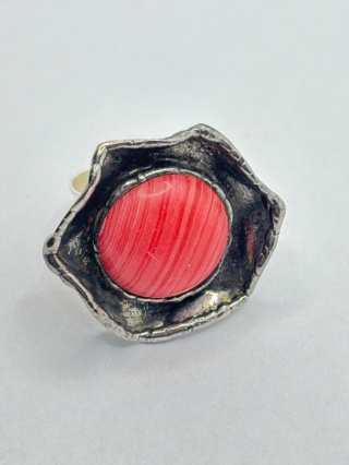 Pierścionek z agatem czerwonym