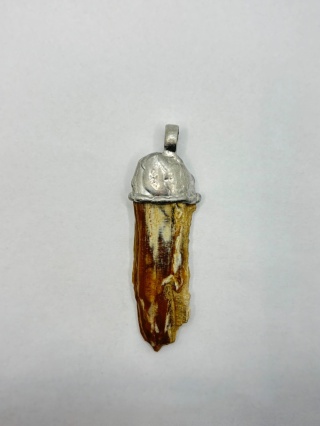 Zawieszka z skamieniałego drewna