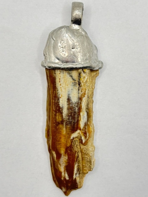 Zawieszka z skamieniałego drewna