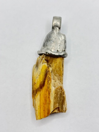 Zawieszka z skamieniałego drewna