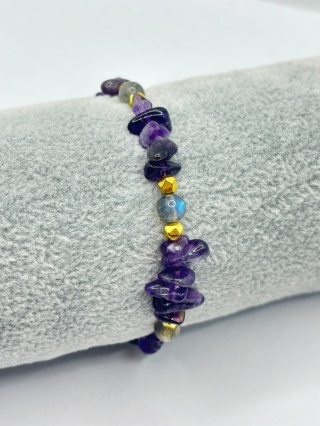 Bransoletka z ametystem i labradorytem