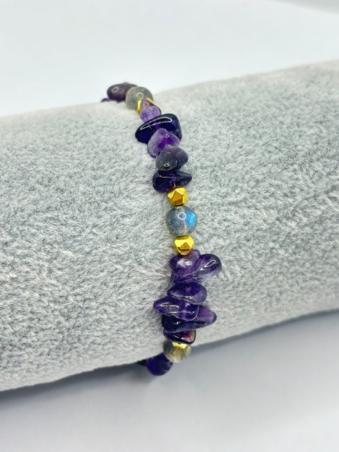 Bransoletka z ametystem i labradorytem