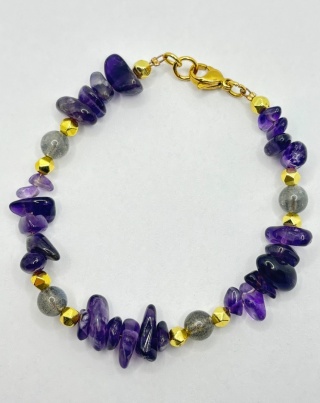 Bransoletka z ametystem i labradorytem