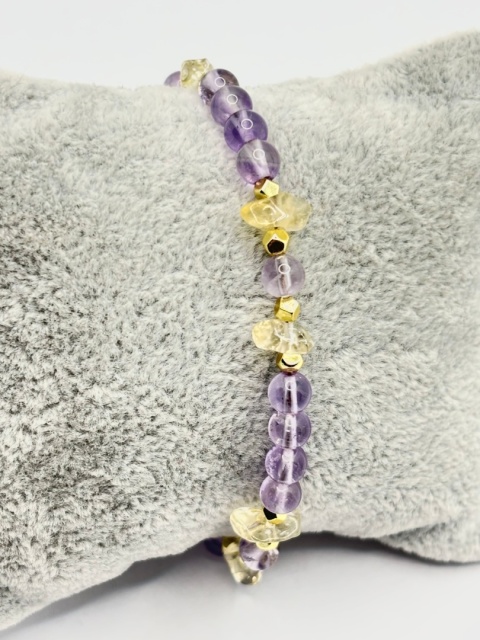 Bransoletka z cytrynem i ametystem