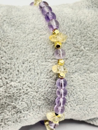 Bransoletka z cytrynem i ametystem