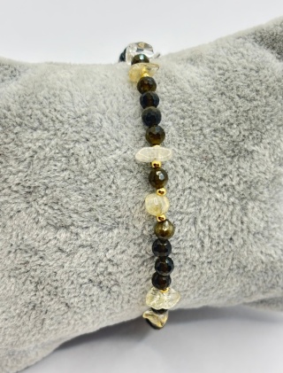 Bransoletka z cytrynem,obsydianem