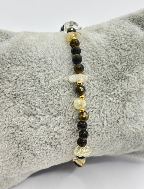 Bransoletka z cytrynem,obsydianem