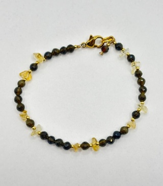 Bransoletka z cytrynem, obsydianem