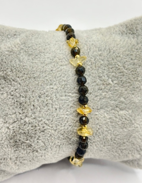 Bransoletka z cytrynem, obsydianem