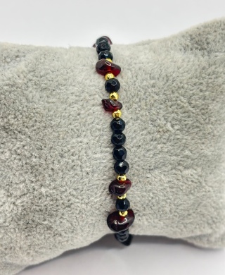 Bransoletka z granatem,onyksem