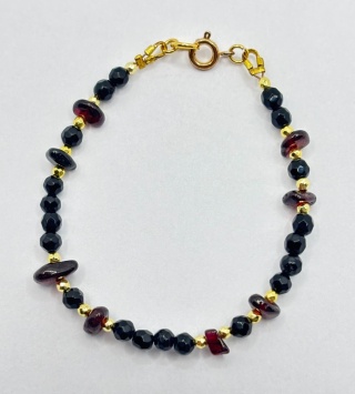 Bransoletka z granatem,onyksem