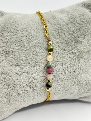 Bransoletka z jadeitem,ametystem,kamieniem księżycowym