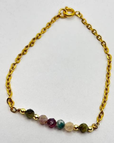 Bransoletka z jadeitem,ametystem,kamieniem księżycowym