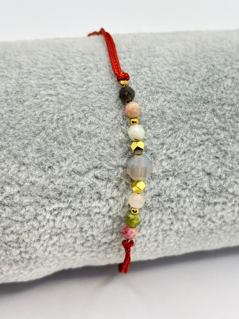 Bransoletka z jadeitem i kamieniem księżycowym