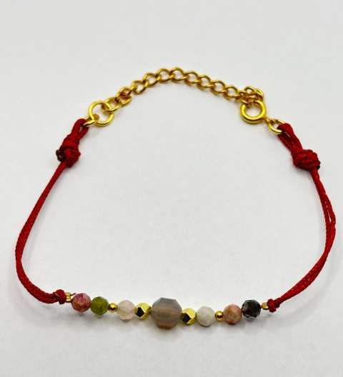 Bransoletka z jadeitem i kamieniem księżycowym