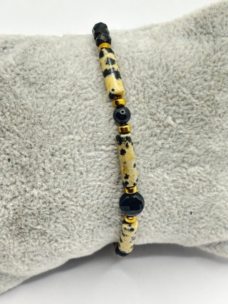 Bransoletka z jaspisem i onyksem