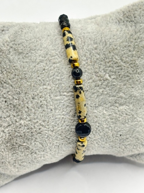 Bransoletka z jaspisem i onyksem