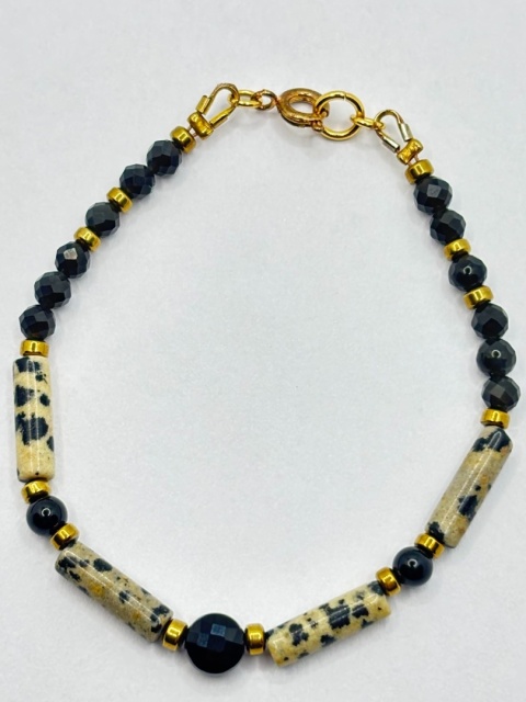 Bransoletka z jaspisem i onyksem