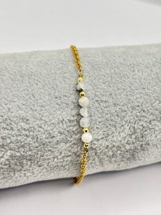 Bransoletka z kwarcem i kamieniem księżycowym