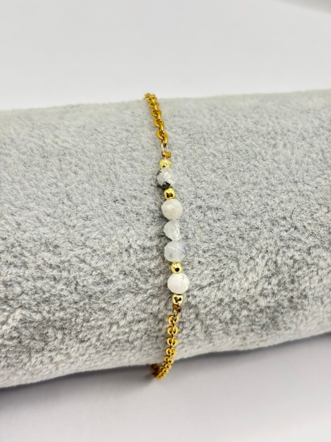 Bransoletka z kwarcem i kamieniem księżycowym