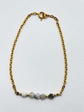 Bransoletka z kwarcem i kamieniem księżycowym