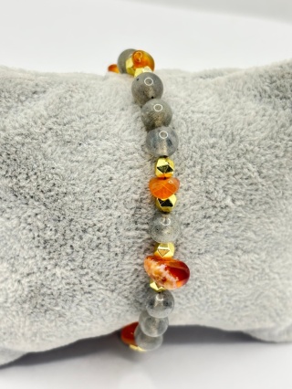 Bransoletka z labradorytem i karneolem