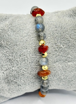 Bransoletka z labradorytem,karneolem